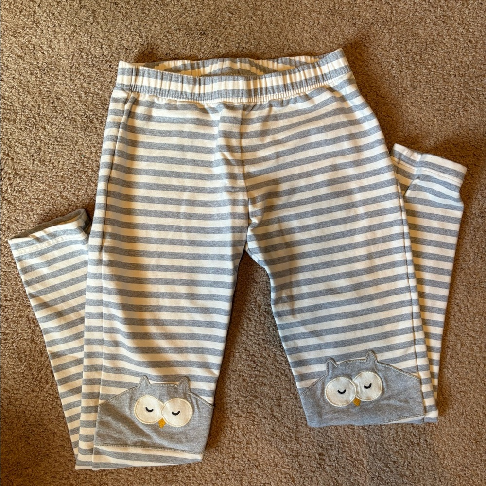 Hanna Anderson Striped Owl Pants Leggings 14/16